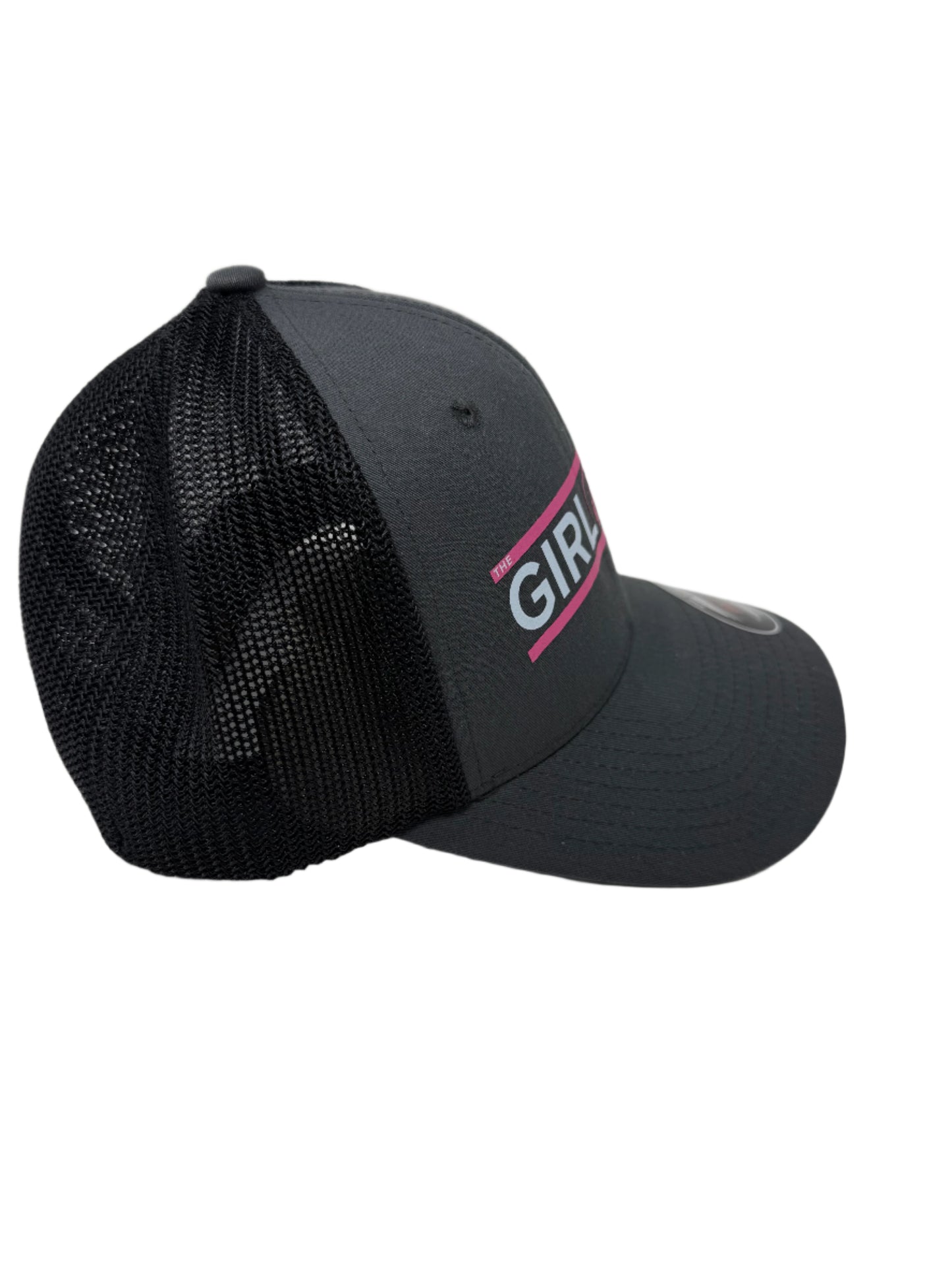 The Girl Dad Initiative ™ Flexfit One Size Fits All Black/Charcoal Trucker Hat