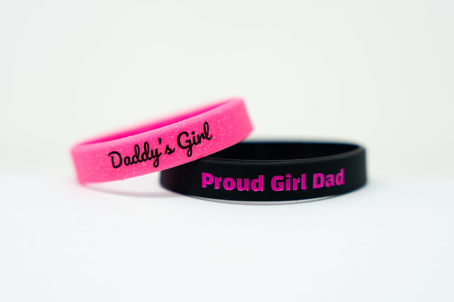 “Daddy’s Girl” Glitter Wristband – Pink Sparkle by The Girl Dad Initiative ™